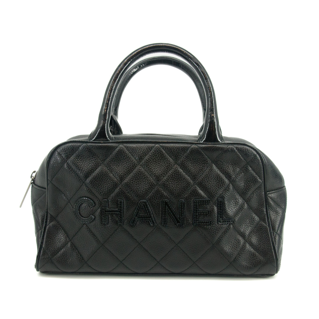 Chanel Caviar Skin Logo Matlasse Mini Bowling Bag 6 Series #2687