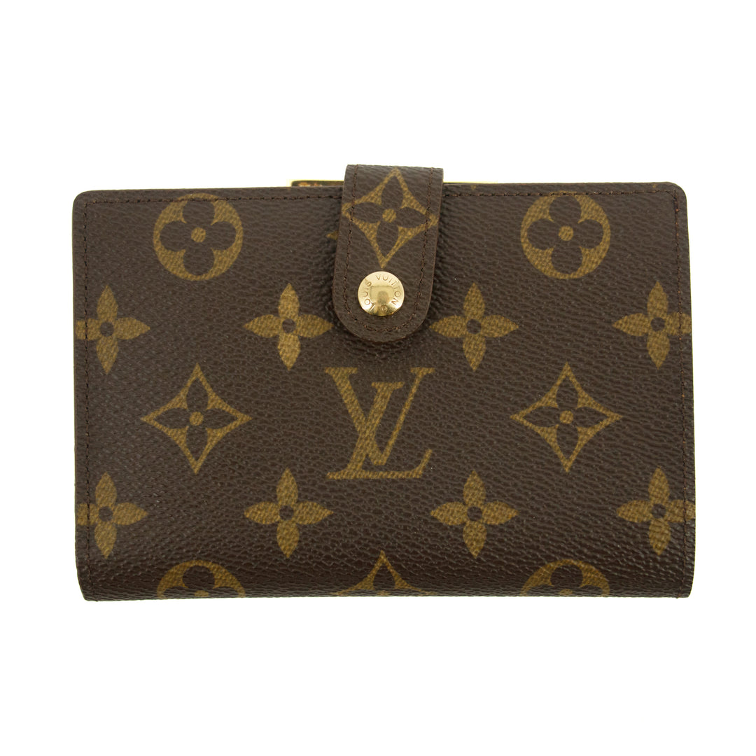 Louis Vuitton Monogram Canvas Kisslock Wallet Brown #2689