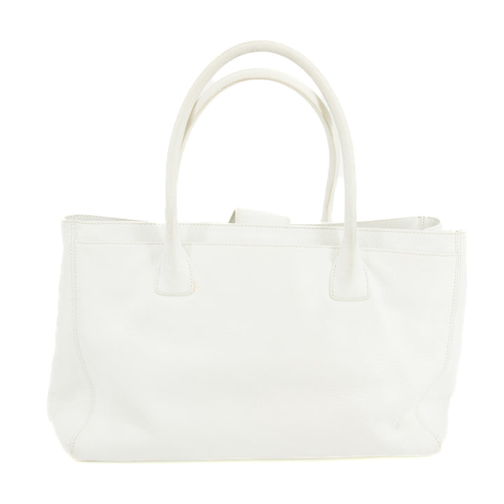 Chanel Caviar Skin White Executive 2-Way Tote Bag -#2698