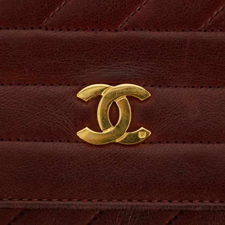 Chanel CC Lambskin Single Flap Burgundy Shoulder Bag #2709