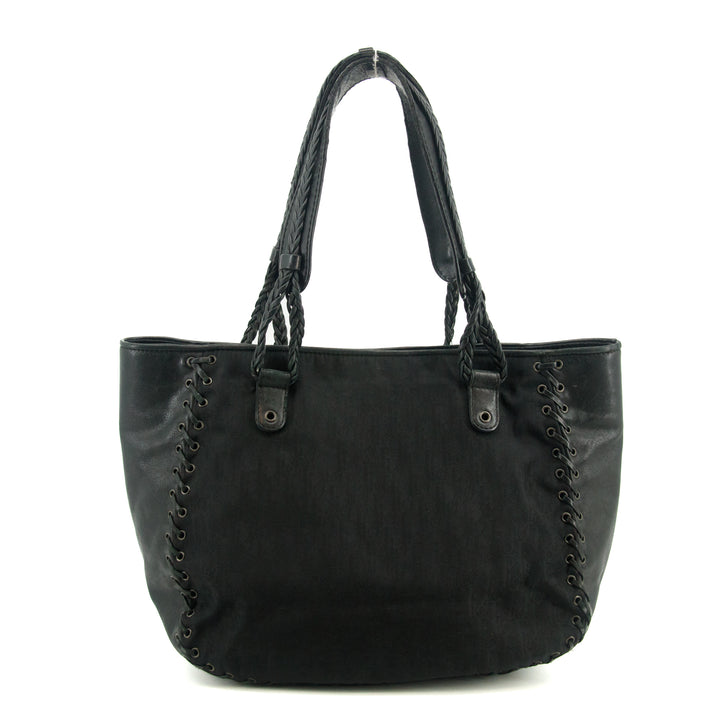 Christian Dior Black Trotter Woven Shoulder Bag #2739