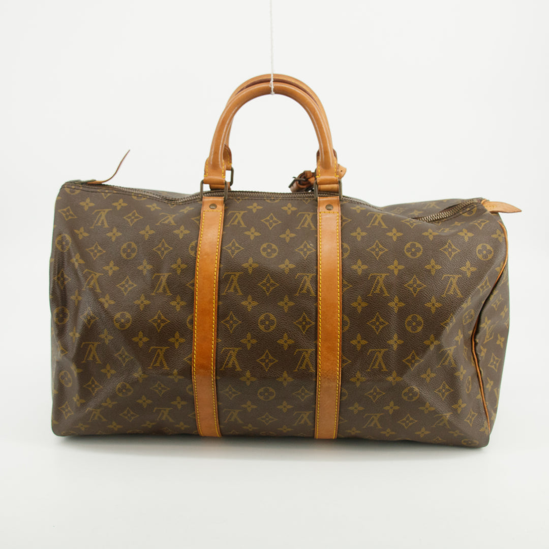 Louis Vuitton Monogram Canvas Keepall 50 Boston Bag Brown #2825