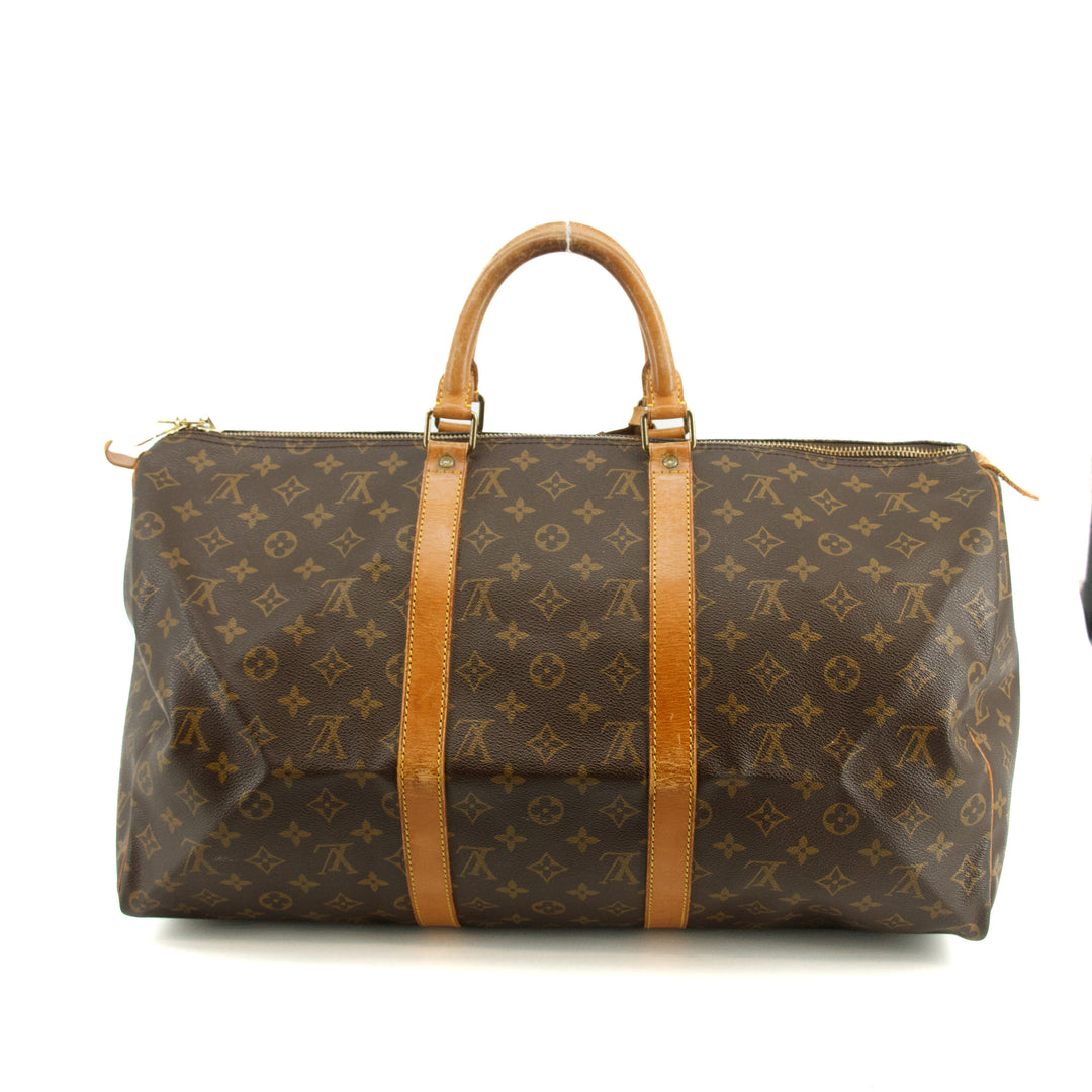 Louis Vuitton Monogram Canvas Keepall 50 Boston Bag Brown #2833