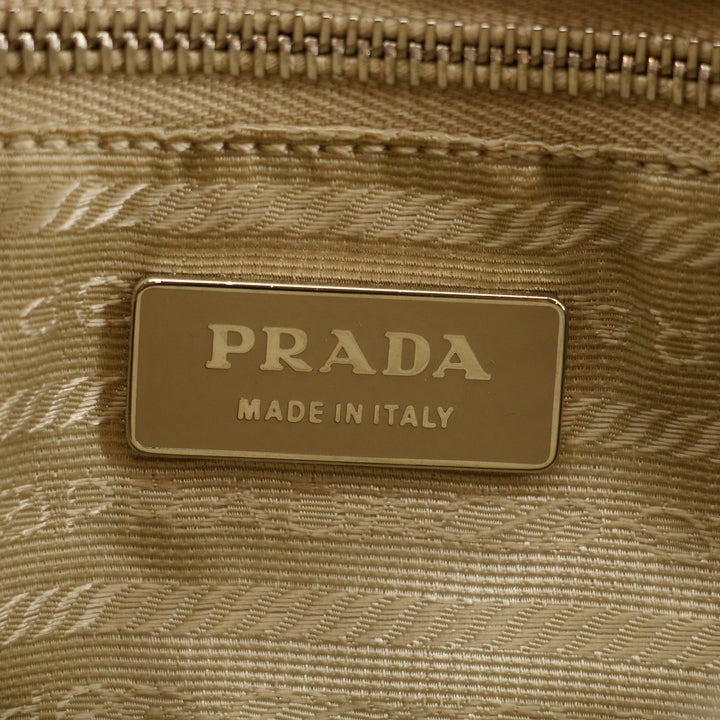 Prada Vitello Drive Perforated Bowling Bag Brown #2847