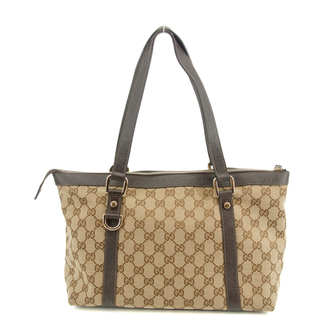 Gucci GG Canvas Abbey Tote Bag Medium Brown #2856