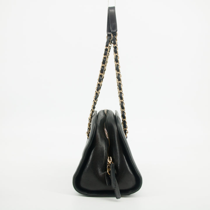 Chanel Matelasse Black Lambskin Shoulder Bag Gold Hardware #2864