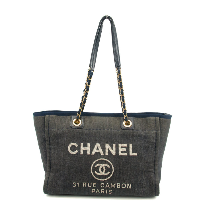 Chanel Deauville MM Denim Blue Tote Bag 18 Series #2927