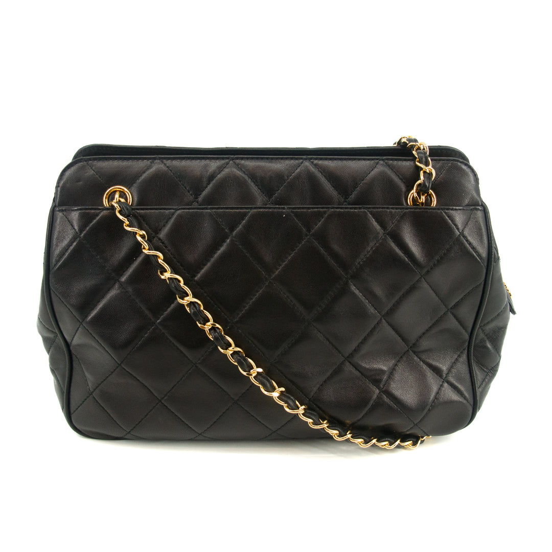 Chanel Matelasse Black Lambskin Chain Shoulder Bag 4 Series #2929