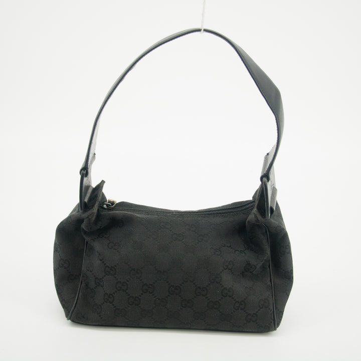 Gucci Black GG Canvas x Leather Shoulder Bag #2942