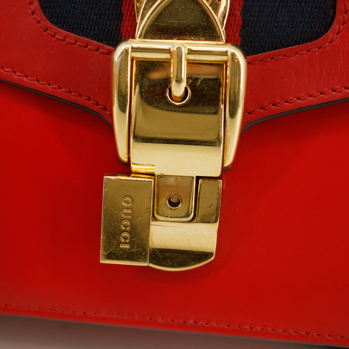 Gucci Red Sylvie Sherry Line Leather Shoulder Bag #2943