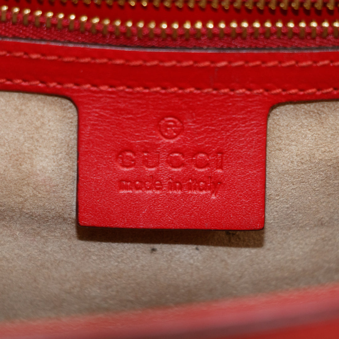 Gucci Red Sylvie Sherry Line Leather Shoulder Bag #2943