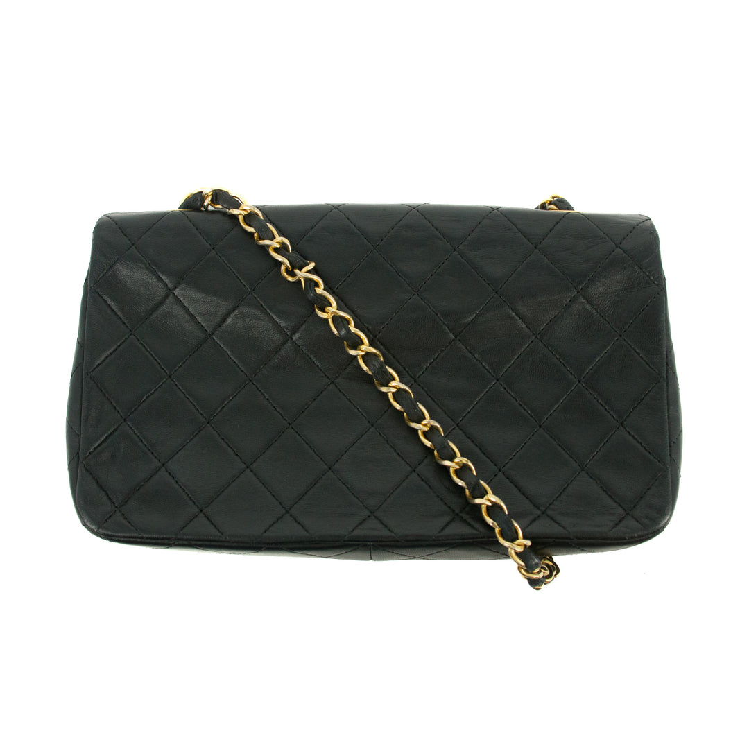 Chanel Matelasse Lambskin Black Single Flap Shoulder Bag #2958