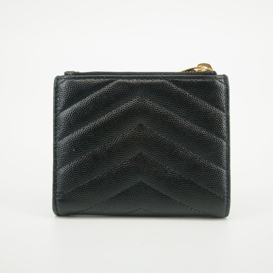 YSL Saint Laurent  Black Cassandre Matelasse Bifold Wallet #2965