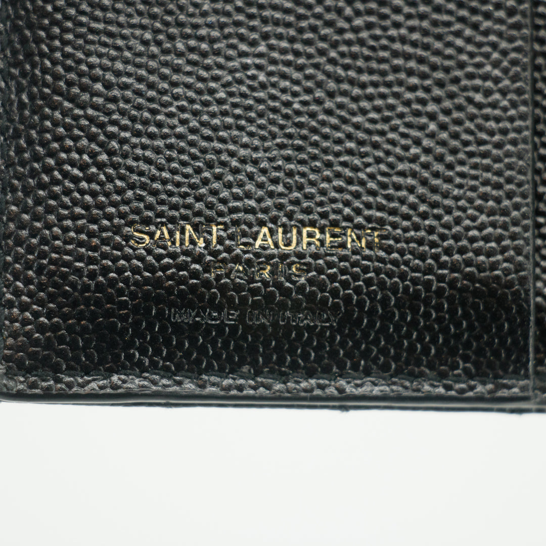 YSL Saint Laurent  Black Cassandre Matelasse Bifold Wallet #2965