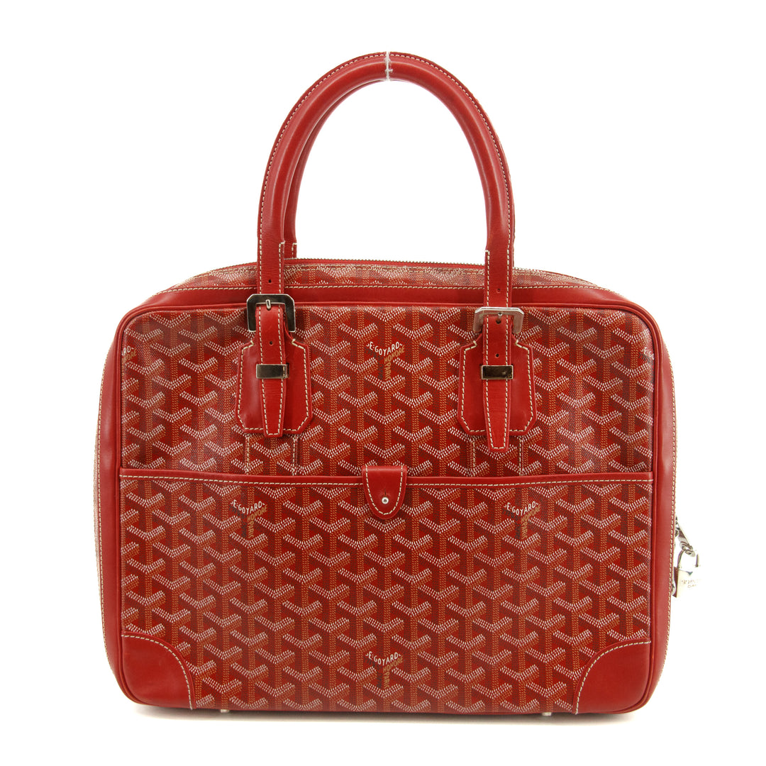 Goyard Red Ambassade MM Goyardine Tote Bag #2978