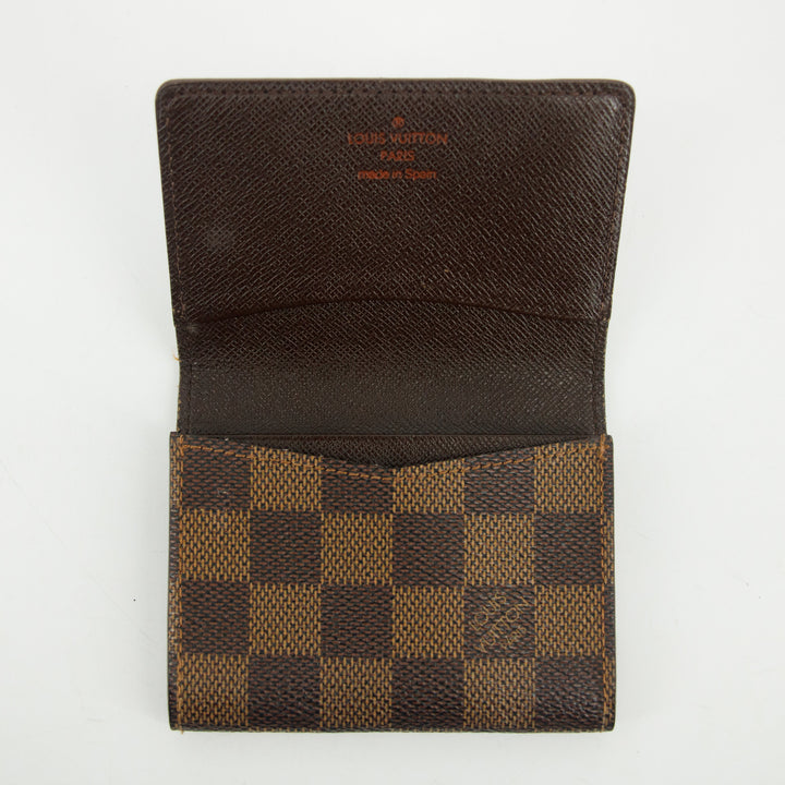 Louis Vuitton Damier Ebene Card Case Wallet #2990