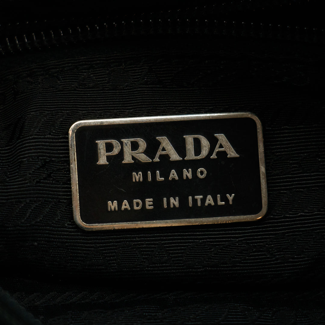 Prada Milano Black Nylon Hardware Shoulder Bag #2997