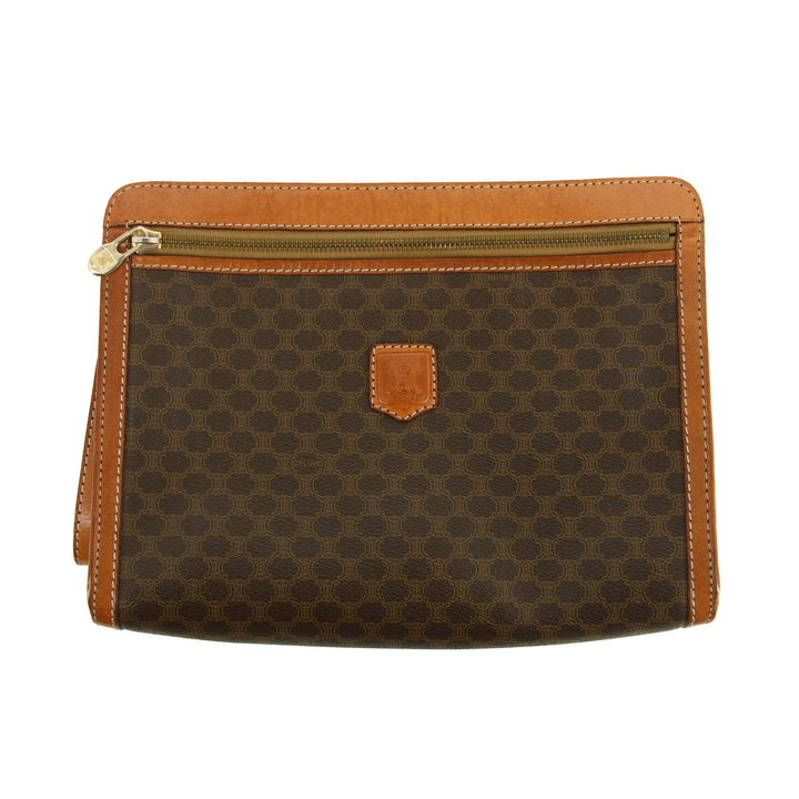 Celine Paris Brown Macadam Wristlet Clutch  #2999