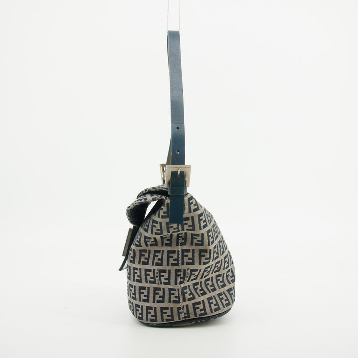 Fendi FF Zucchino Blue Bucket Shoulder Bag #3001