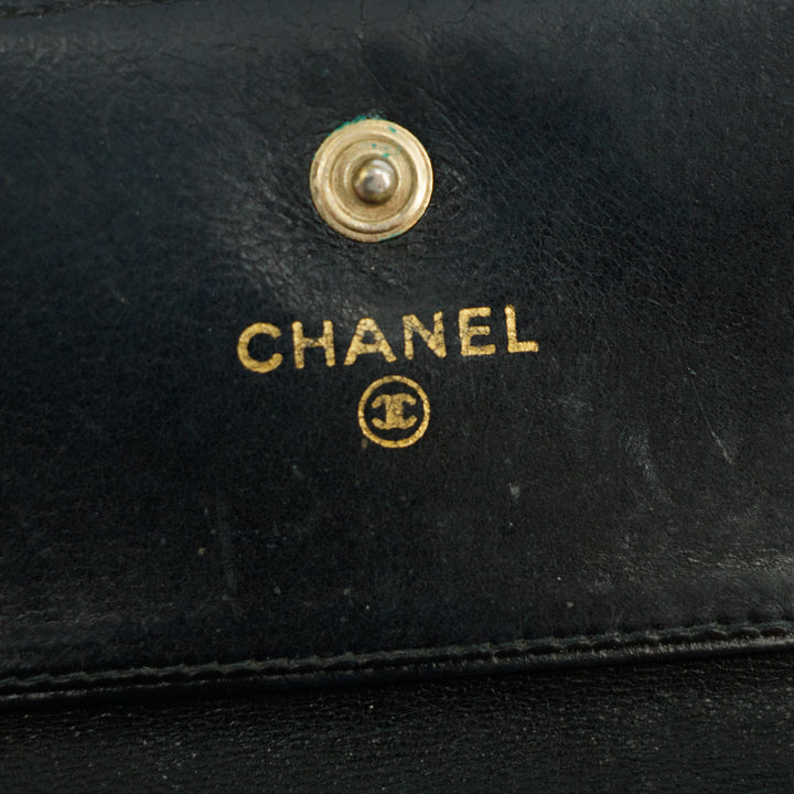 Chanel CC Timeless Black Caviar Compact Wallet #3005