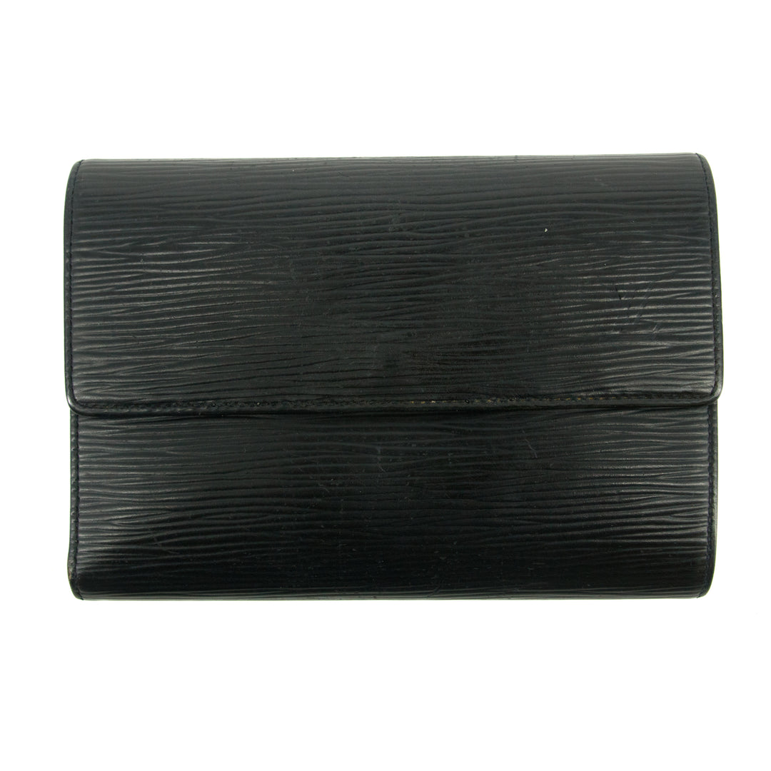 Louis Vuitton Epi Black Porte Tressor Trifold Wallet #3008