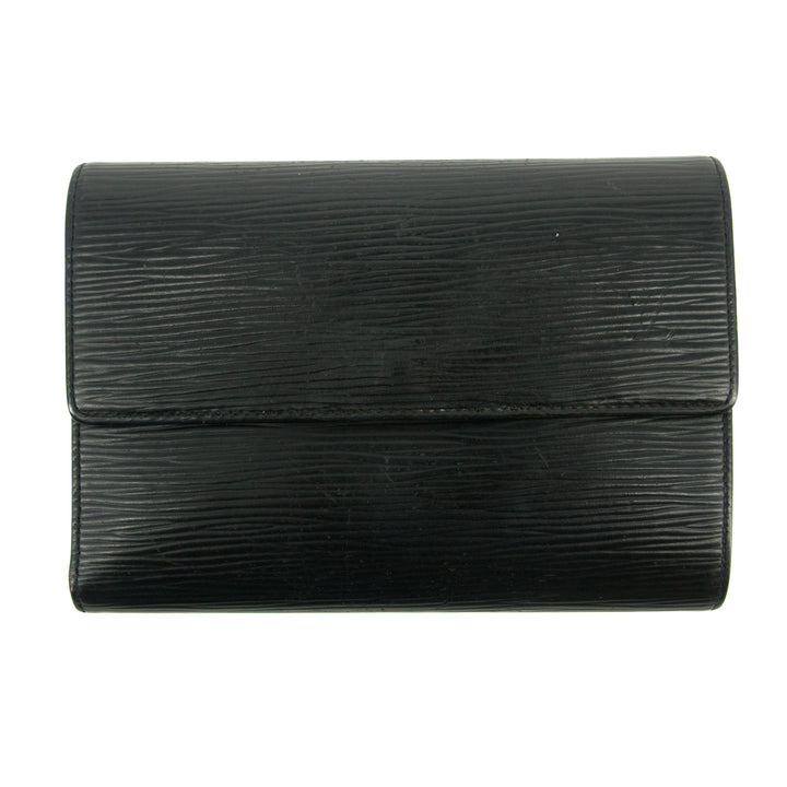 Louis Vuitton Epi Black Porte Tressor Trifold Wallet #3008