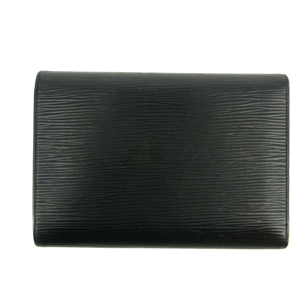 Louis Vuitton Epi Black Porte Tressor Trifold Wallet #3008