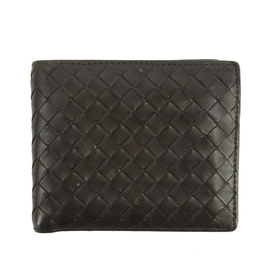 Bottega Veneta Brown Woven Leather Bifold Wallet #3009