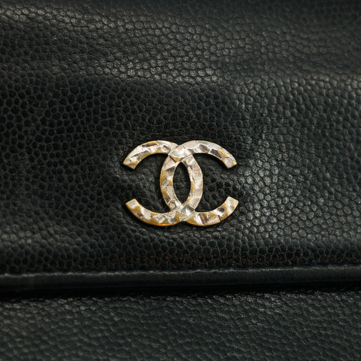 Chanel CC Black Caviar Continental Long Wallet #3016