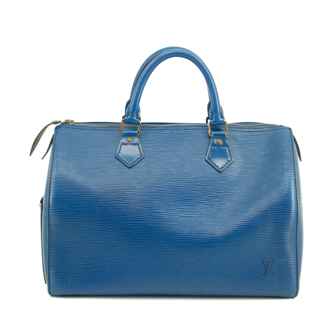 Louis Vuitton Epi Speedy 30 Hand Bag Toledo Blue #3042