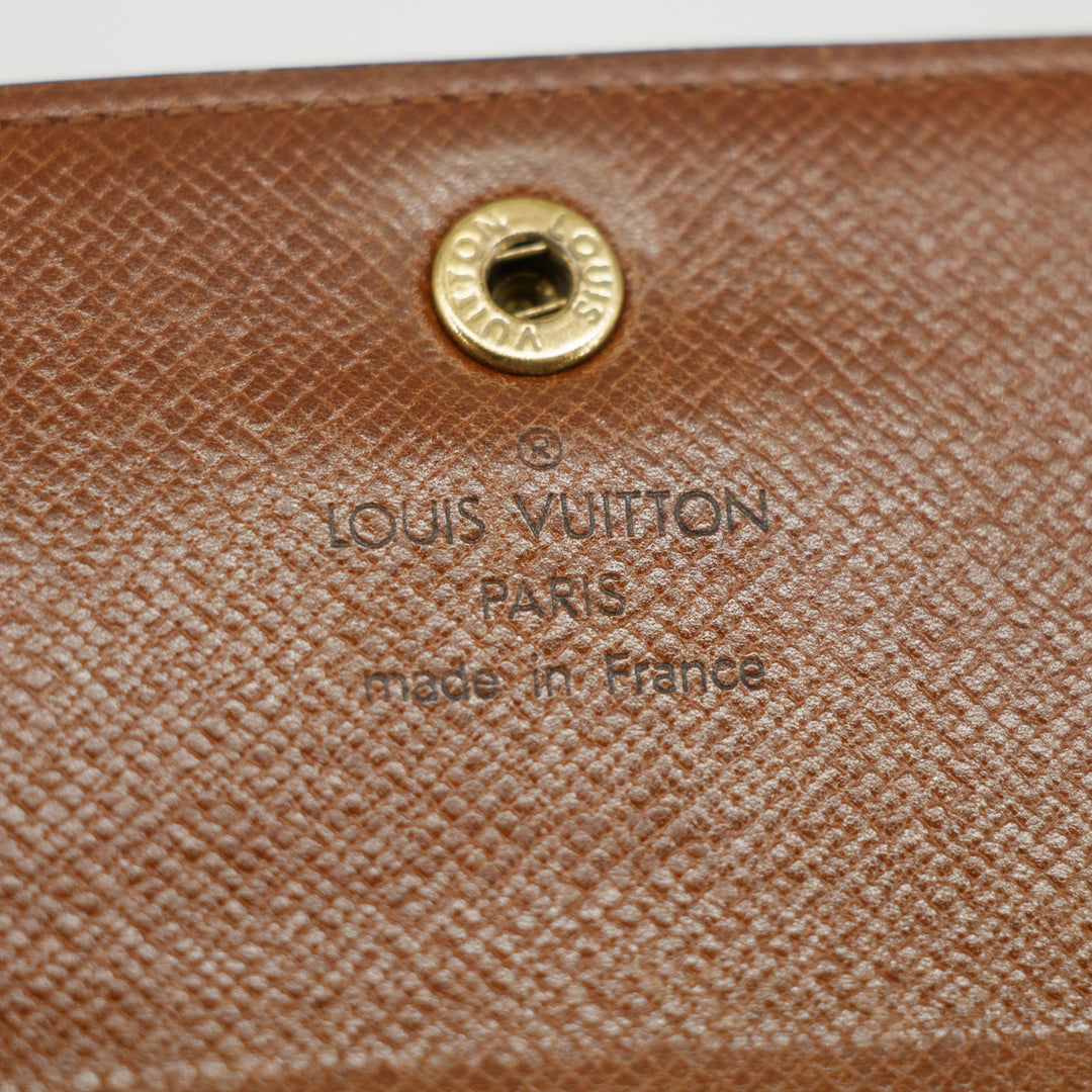 Louis Vuitton Brown Monogram Canvas Porte Tresor Etui Papiers Wallet #3049