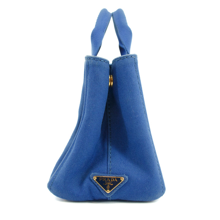 Prada Canvas Canapa Logo Tote Blue Small #3052