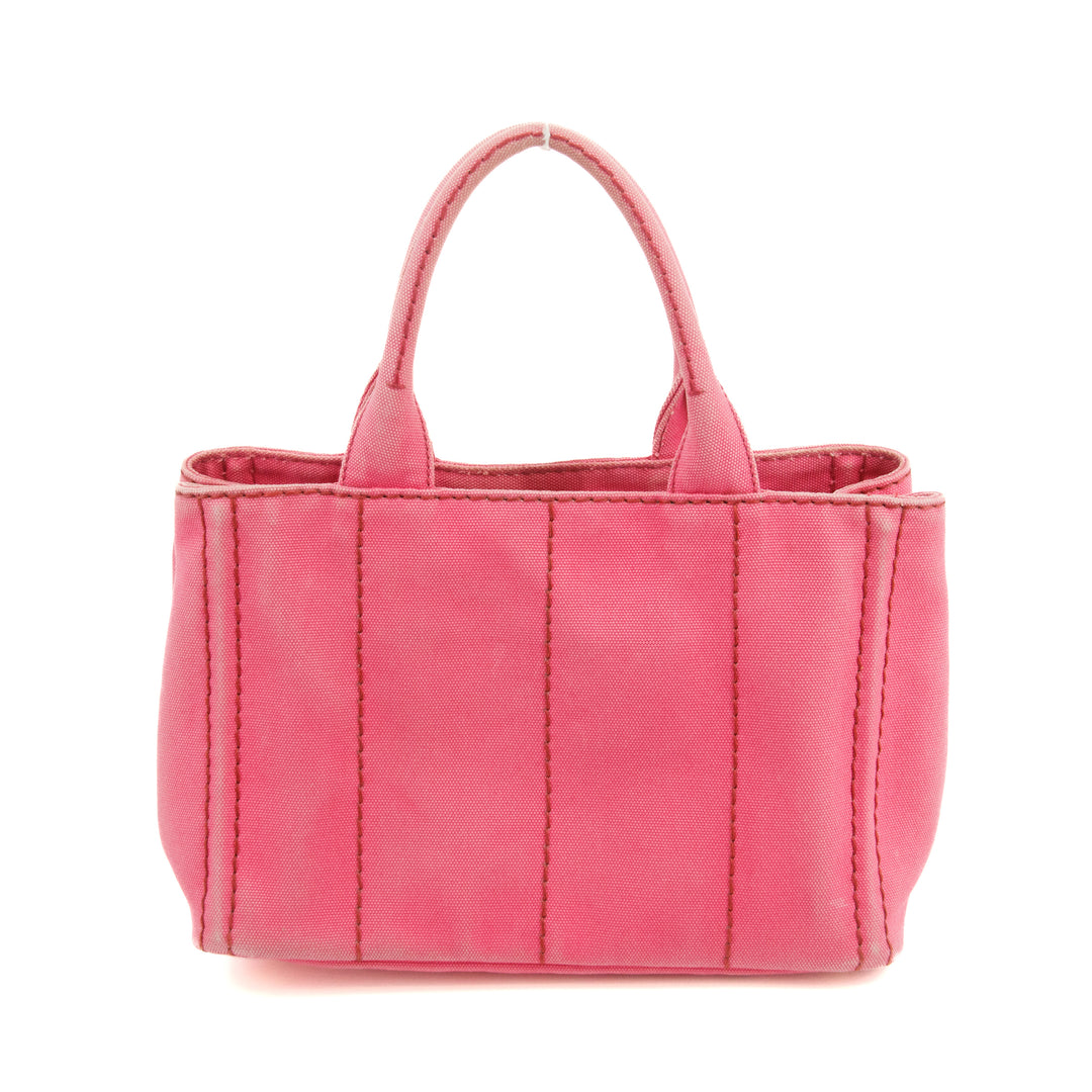 Prada 2Way Canvas Canapa Logo Tote Pink Small #3053