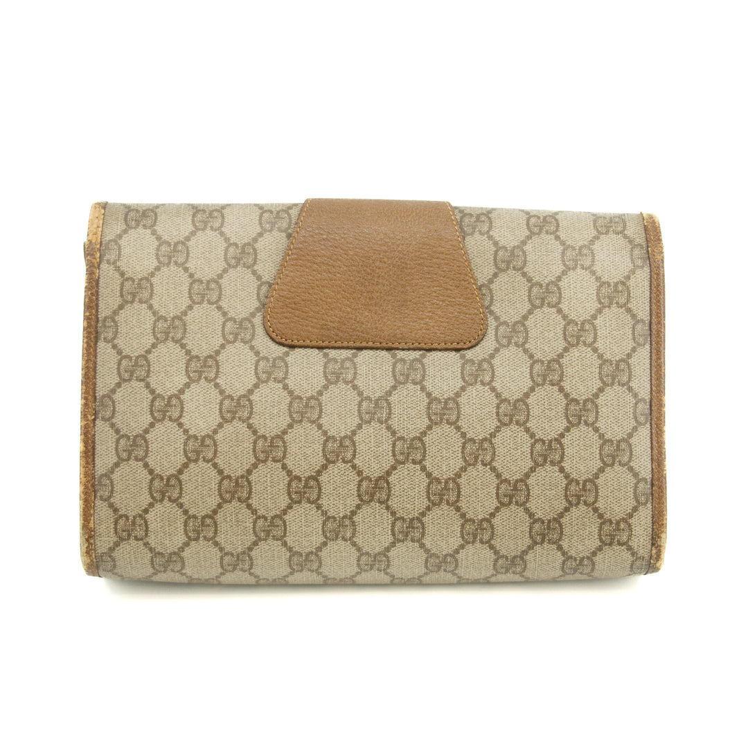 Gucci GG Supreme Web Sherry Line Clutch Bag Beige #3059