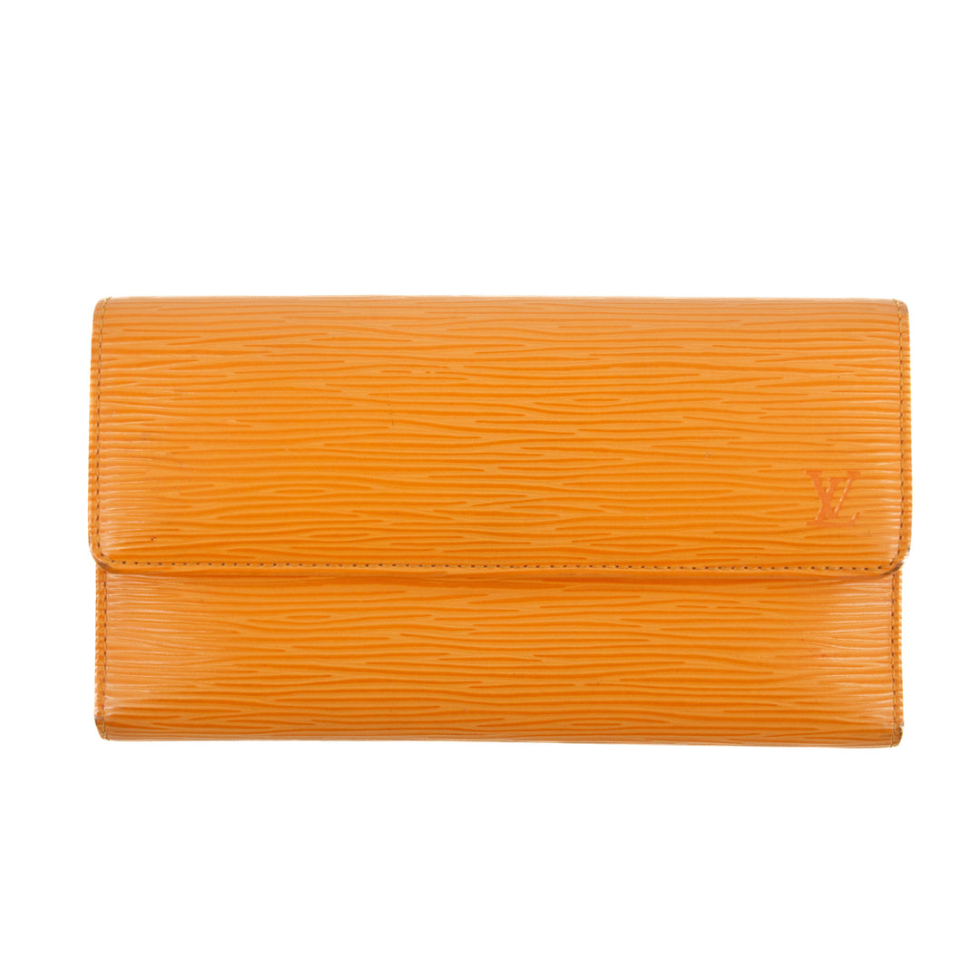 Louis Vuitton Orange Epi International Long Wallet #3075