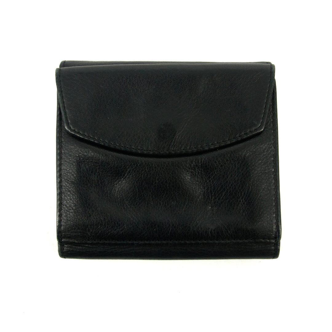 Christian Dior Black Leather Compact Wallet  #3081