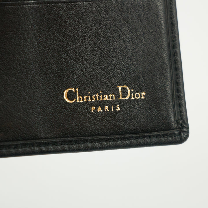 Christian Dior Black Leather Compact Wallet  #3081