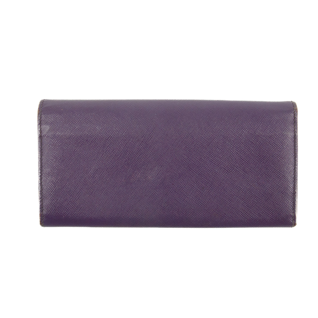 Prada Saffiano Leather Purple Long Wallet  #3802