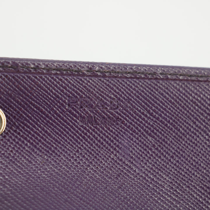 Prada Saffiano Leather Purple Long Wallet  #3802