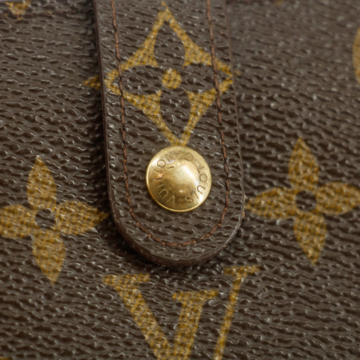 Louis Vuitton Monogram Canvas Kisslock Wallet Brown #3092