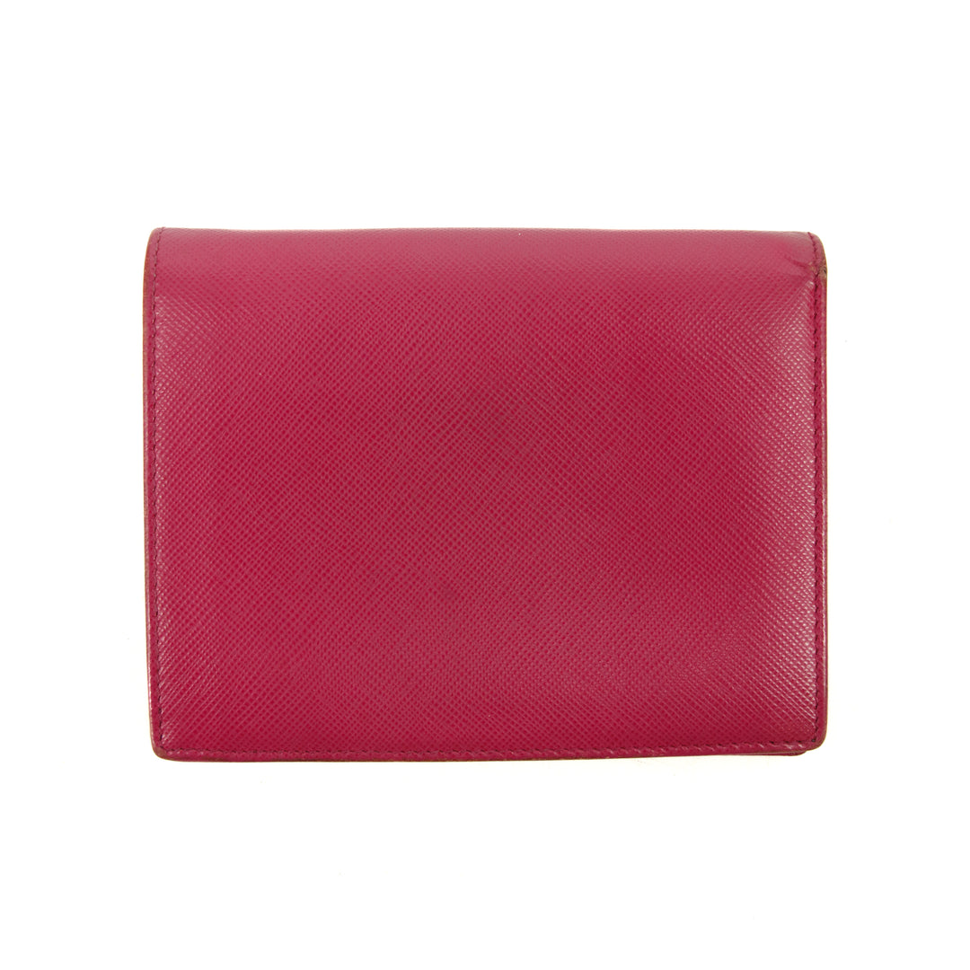 Prada Hot Pink Saffiano Lux Trifold Wallet #3100