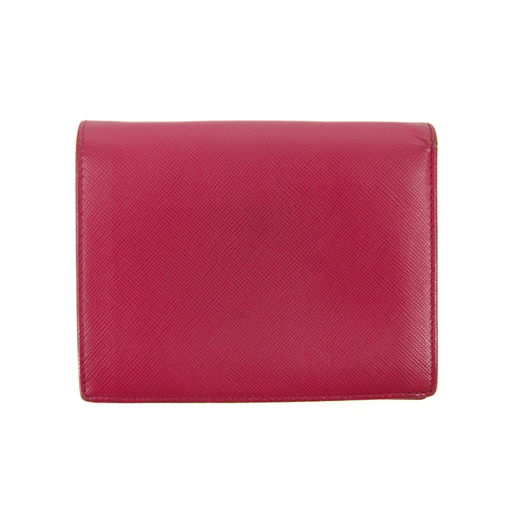 Prada Hot Pink Saffiano Lux Trifold Wallet #3100