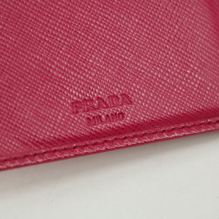 Prada Hot Pink Saffiano Lux Trifold Wallet #3100