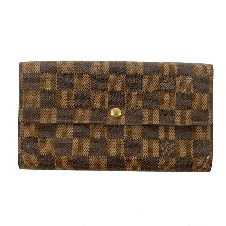 Louis Vuitton Damier Ebene Sarah Portefeuille Wallet #3106