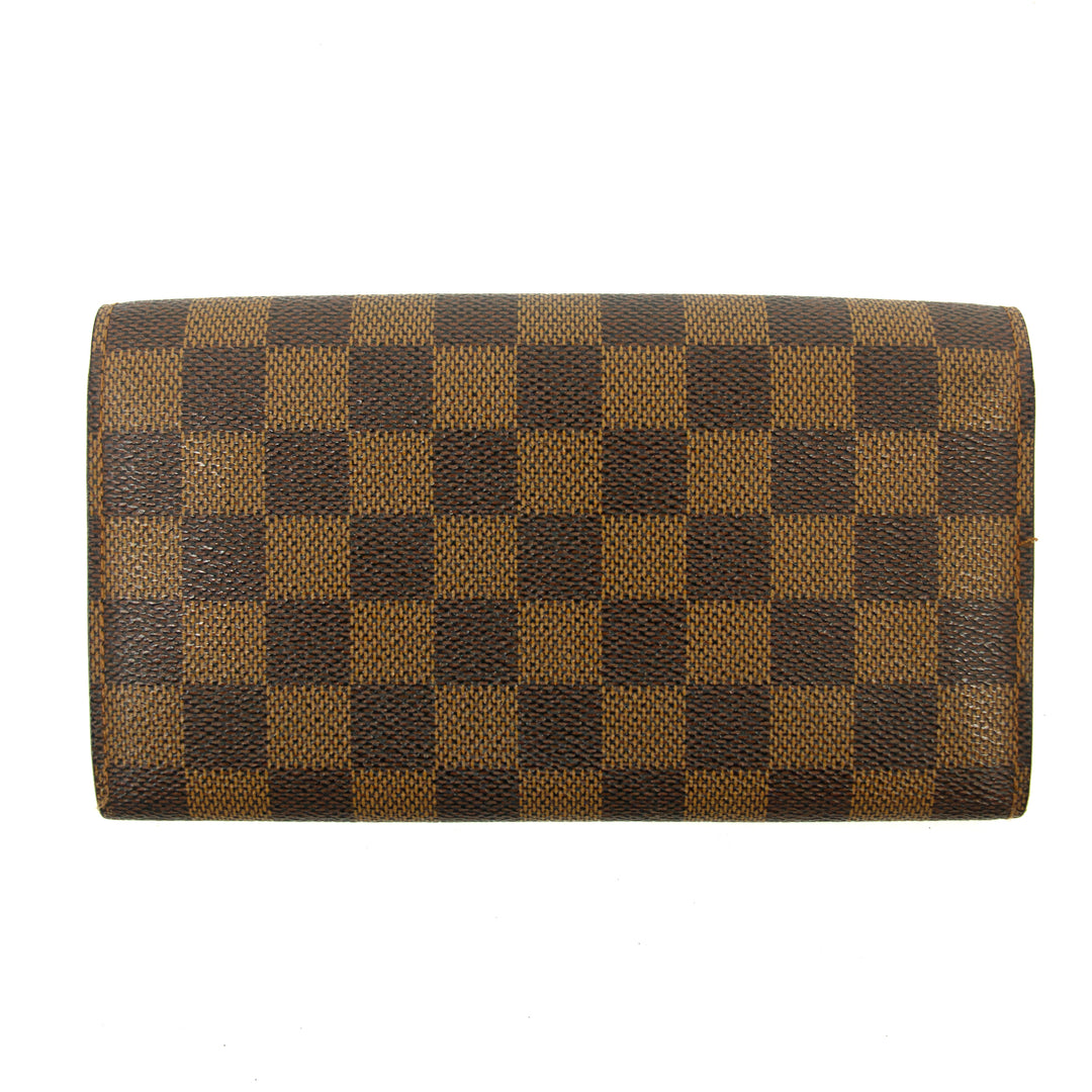 Louis Vuitton Damier Ebene Sarah Portefeuille Wallet #3106