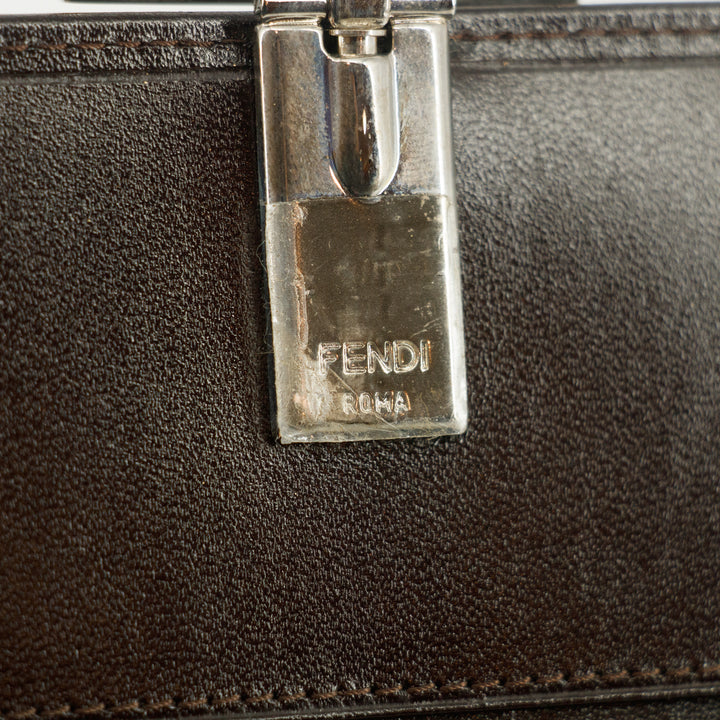 Fendi Zucca FF Canvas Clip Long Wallet Brown #3116