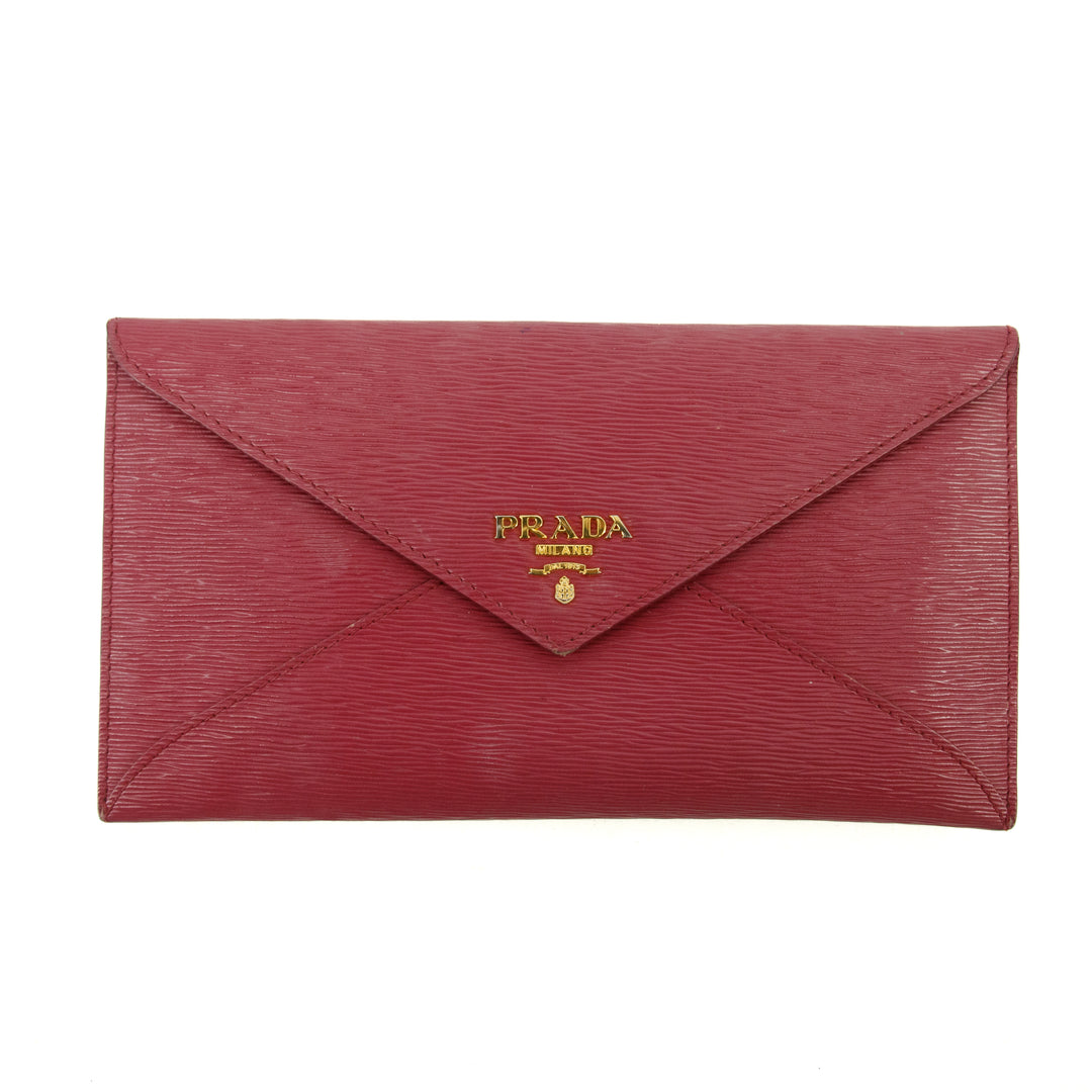 Prada Pink Envelope Vitello Move Busta Con Pattina Wallet  #3123