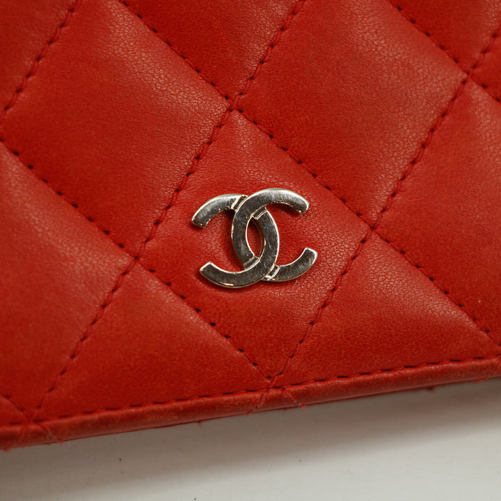 Chanel Lambskin Matelasse Red Long Wallet 22 Series #3127