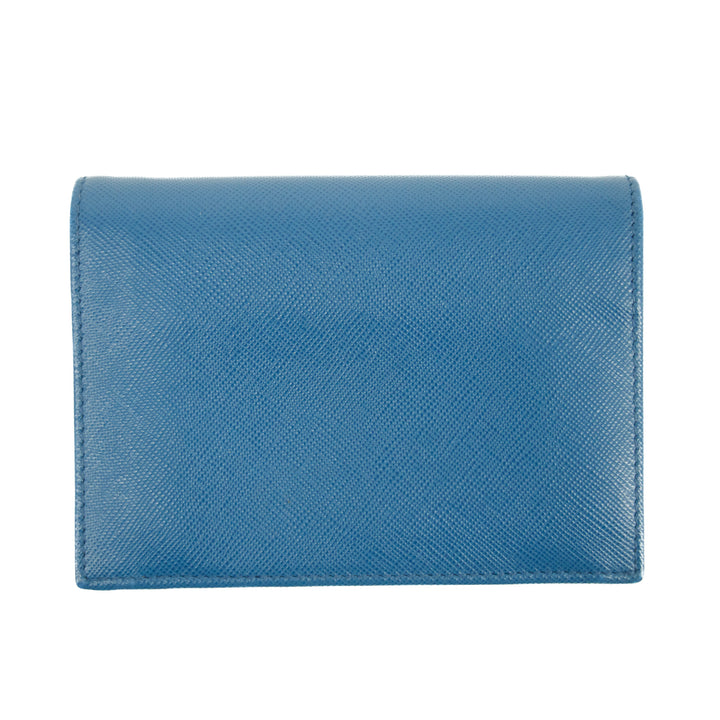 Prada Blue Saffiano Lux Leather Trifold Wallet  #3143