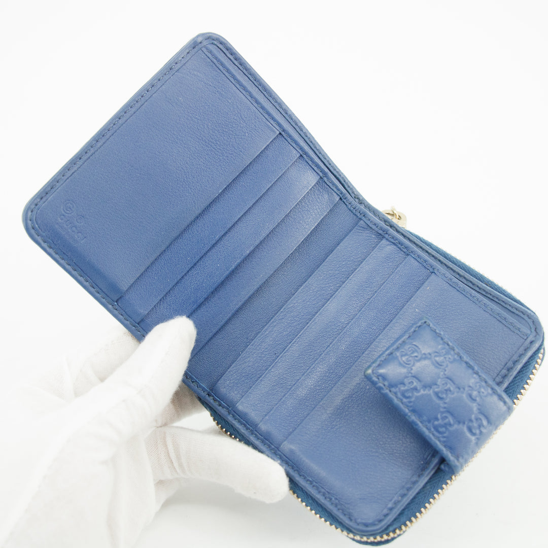 Gucci Microguccissima Compact Zip Wallet Blue #3146